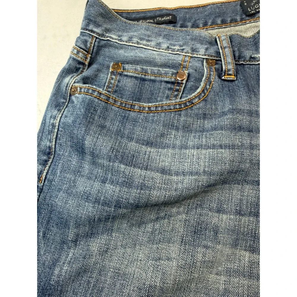 Lucky‎ Brand 221 Original Straight Jeans Mens 36x30 Medium Wash Blue Denim